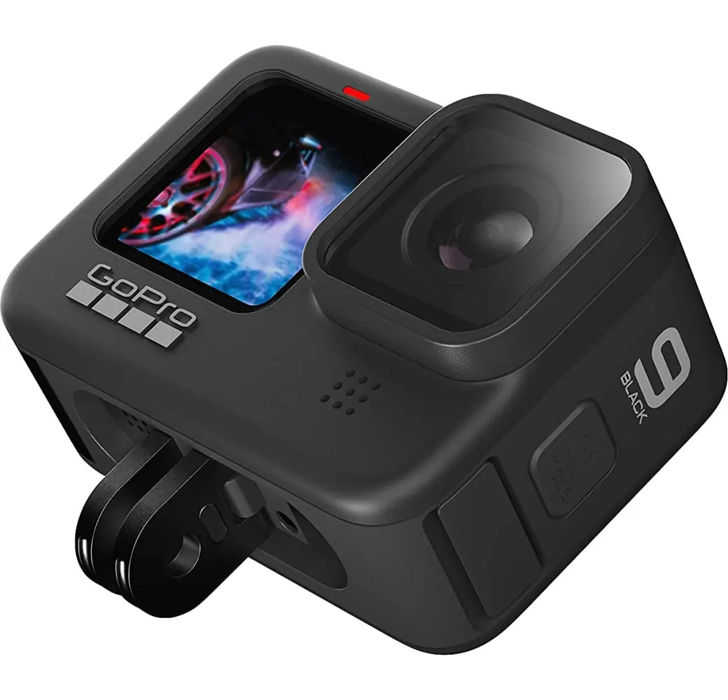 GoPro Hero 9 Black Schwarz, Actioncam mit Transportcase, Haltegriff und 3 Akkus | Zustand: Gut