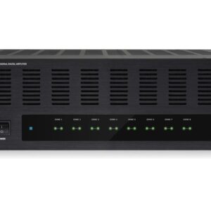 Apart Revamp1680 Schwarz, Professioneller 16-Kanal-Digitalverstärker, Class-D, 16 x 80 Watt an 4 Ohm, brückbar auf 8 x 200 Watt, lüfterlos, ideal für Multiroom-Anwendungen.