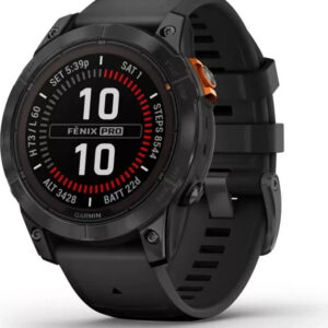 Garmin Fenix 7X Pro Solar Schwarz  , Multisport-Smartwatch mit Ladekabel und zwei Armbändern   | Zustand: Sehr Gut