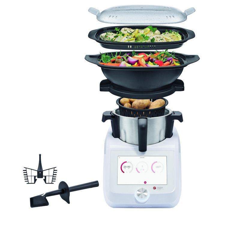 SilverCrest Monsieur Cuisine Smart Weiß, Küchenmaschine mit Kochfunktion, 8-Zoll-Touchdisplay, WLAN, integrierter Waage und umfangreichem Zubehör | Zustand: Neu – Bild 2