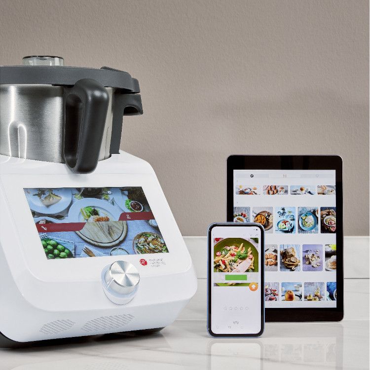 SilverCrest Monsieur Cuisine Smart Weiß, Küchenmaschine mit Kochfunktion, 8-Zoll-Touchdisplay, WLAN, integrierter Waage und umfangreichem Zubehör | Zustand: Neu – Bild 3
