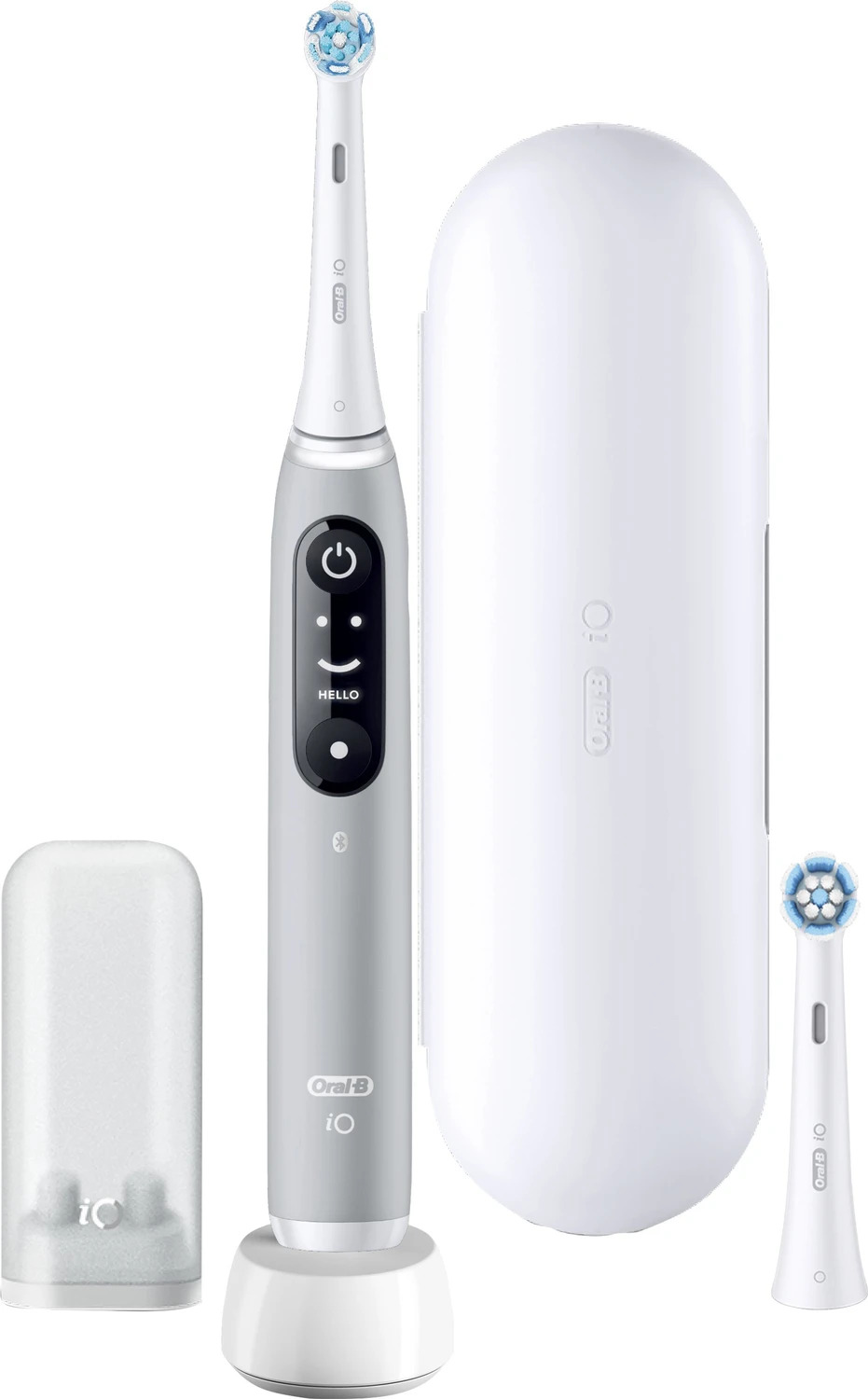 Oral-B iO Series 6 Grey Opal, Elektrische Zahnbürste mit Magnet-Technologie, interaktivem Display, Reiseetui und Ladestation | Zustand: Neu