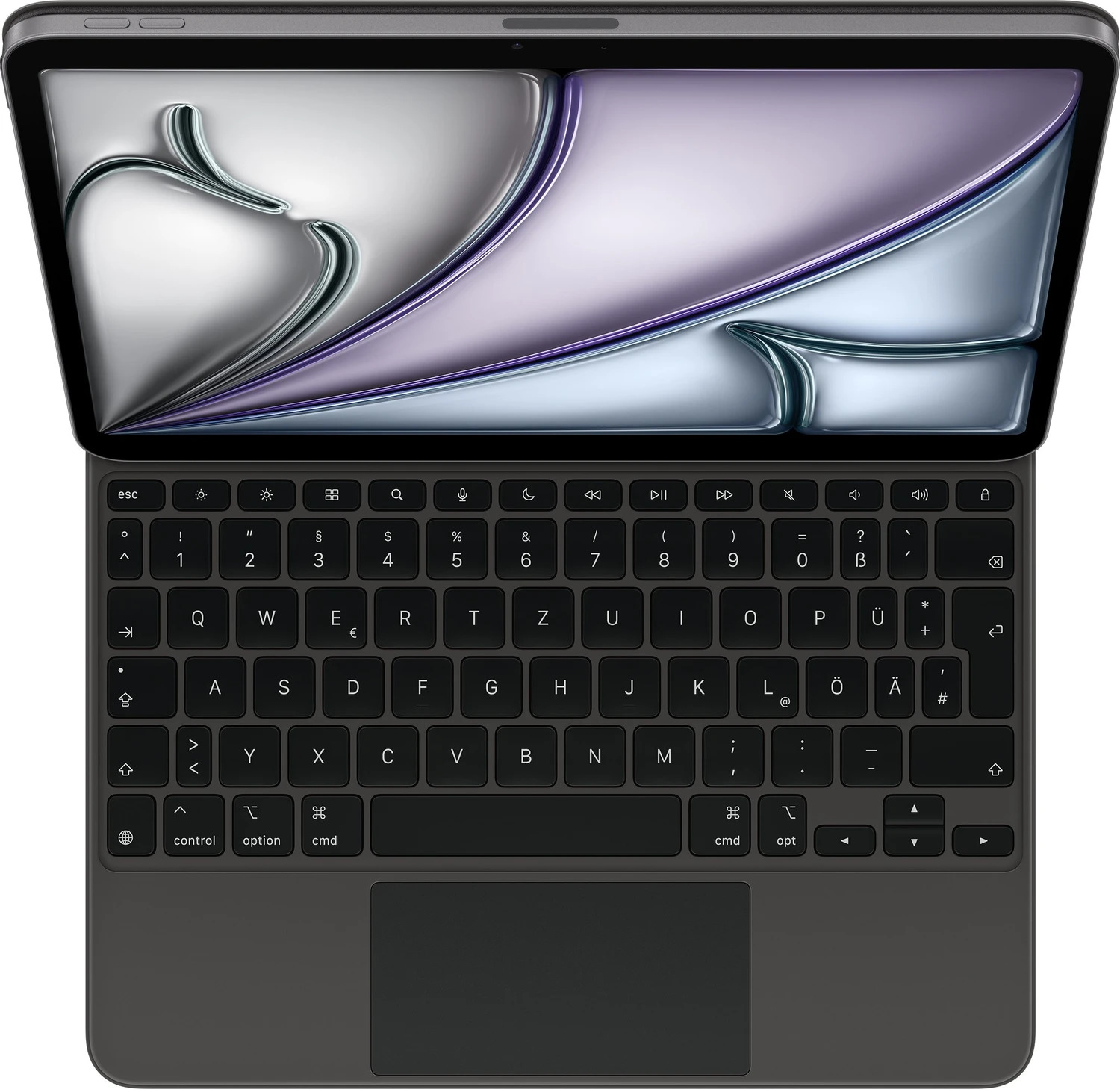 Apple Magic Keyboard iPad Air 11 (2024) Schwarz, Deutsches Tastaturlayout, schwebendes Design, integriertes Trackpad, USB-C Anschluss, original verpackt | Zustand: Neu