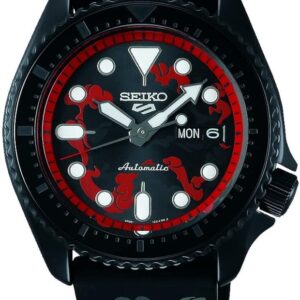 Seiko 5 Sports One Piece Luffy SRPH65K1, Limitierte Herrenuhr, Automatik, schwarz, Silikonarmband, inkl. Original-Box und Zertifikat .       | Zustand: Sehr Gut
