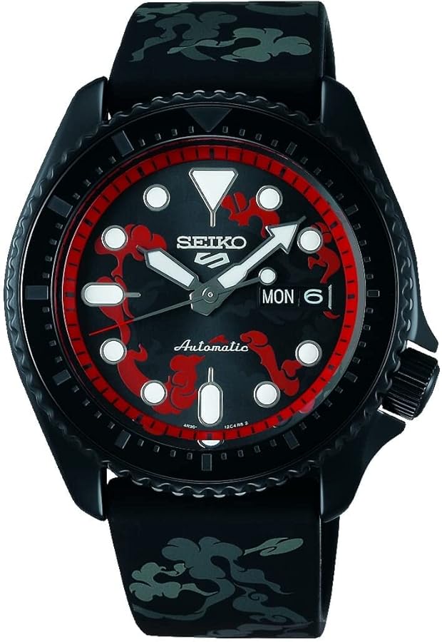 Seiko 5 Sports One Piece Luffy SRPH65K1, Limitierte Herrenuhr, Automatik, schwarz, Silikonarmband, inkl. Original-Box und Zertifikat . | Zustand: Sehr Gut