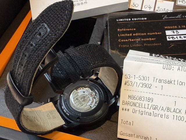 Mido Baroncelli 100th Anniversary Limited Edition, Automatik, Automatik, 38 mm, mit Verpackung, Zertifikat und Originalrechnung | Zustand: Sehr Gut – Bild 3