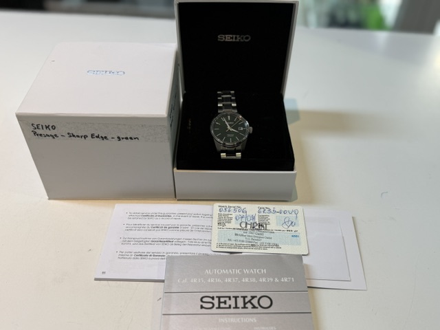 Seiko Presage Sharp Edged SPB169J1 Grün, Automatik-Herrenuhr mit Asanoha-Zifferblatt, Kaliber 6R35, inkl. Box und Zertifikat. | Zustand: Sehr Gut – Bild 2