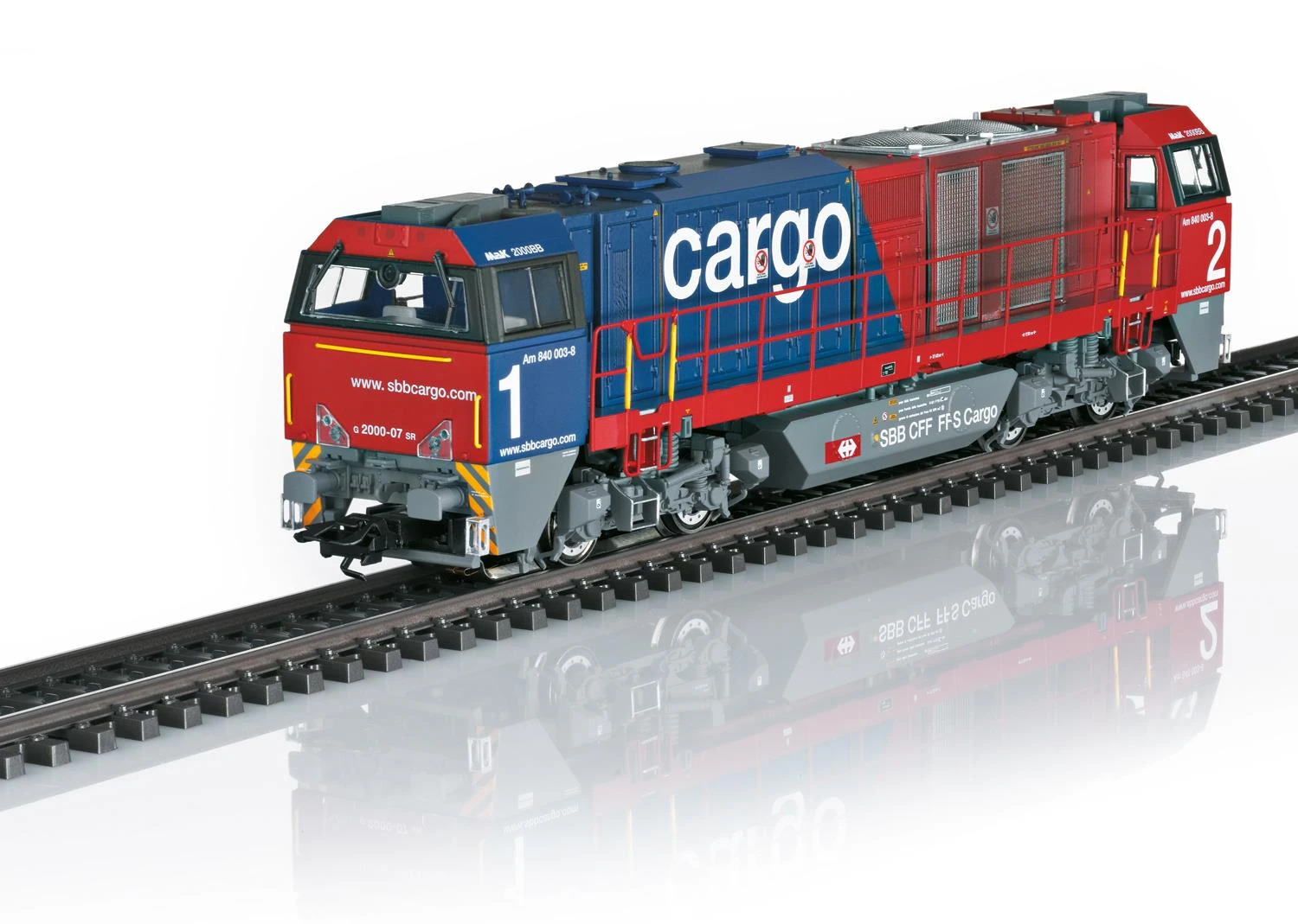 Märklin 37295 G 2000 BB 2023 Blau Rot, H0 Diesellok Vossloh Am 840 SBB Cargo mfx+ Sound Epoche VI MetalLadegerätehäuse | Zustand: Neu
