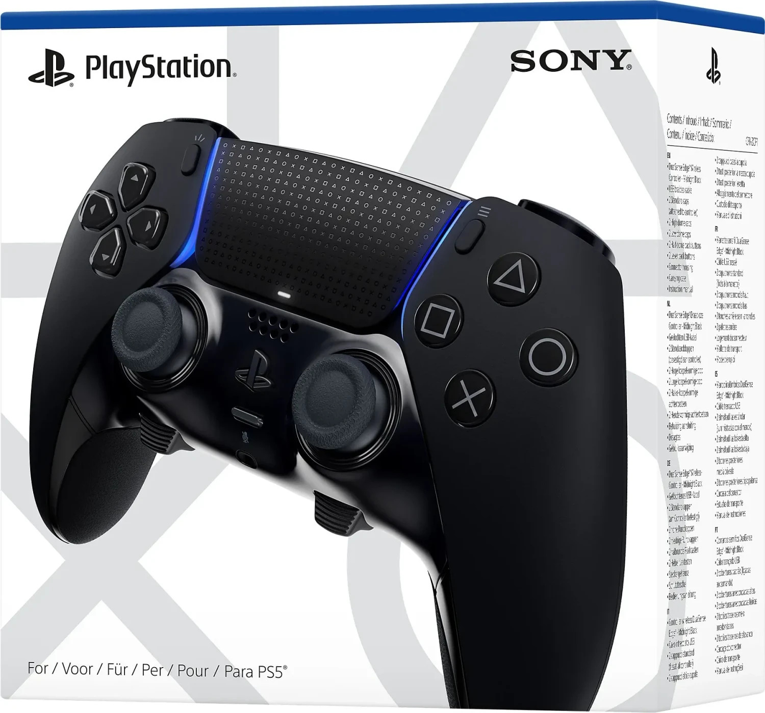 Sony DualSense Edge Midnight Black, Wireless Pro-Controller für PS5 mit anpassbaren Tasten, Stick-Modulen und Transportcase | Zustand: Neu