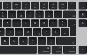 Apple Magic Keyboard mit Touch ID und Ziffernblock Silber, Drahtlose Tastatur, QWERTZ, deutsche Tastenbelegung, mit Verpackung | Zustand: Wie Neu
