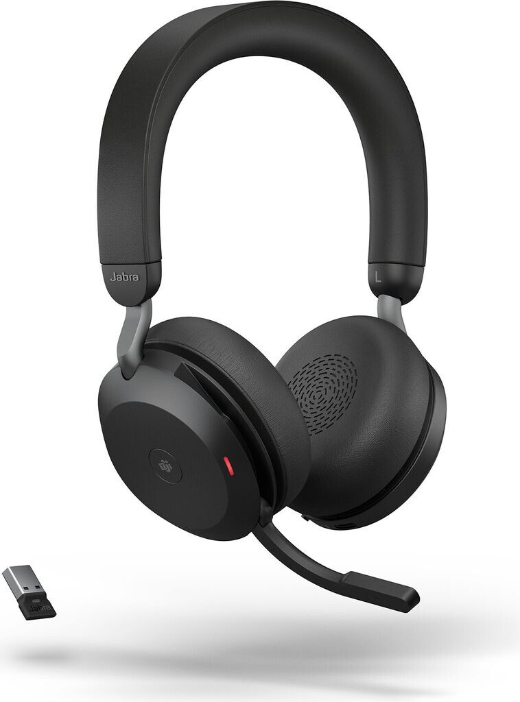 Jabra Evolve2 75 PC Wireless Headset mit 8, -mikrofon-technologie - dual foam stereo kopfhörer mit fortschrittlicher aktiver geräuschunterdrückung, usb-a bluetooth-adapter und ms teams-kompatibilitäovp | Zustand: Neu