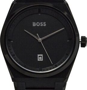 Hugo Boss Steer 1513994 Schwarz, batterie leer, Quarz-Herrenuhr, 42mm, schwarzes EdelstahLadegerätehäuse & -armband, Datumsanzeige, 5 bar, inkl. OVP | Zustand: Wie Neu