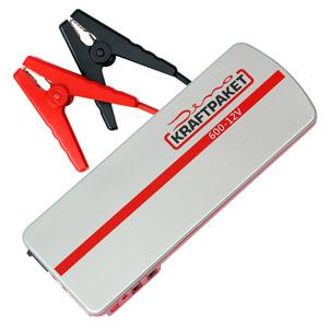 Dino Kraftpaket 600-12V Silber Rot, 12V Starthilfegerät, 600A Spitzenstrom, 18000mAh Powerbank, Inkl. Starthilfekabel | Zustand: Neu – Bild 2