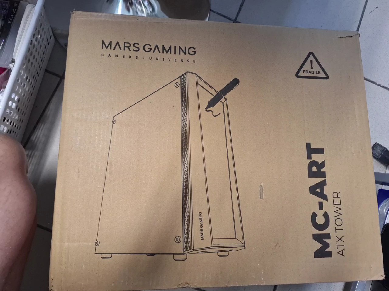 Mars Gaming MC-Art Schwarz ATX Tower, Innovatives PC-Gehäuse mit beschreibbaren OVP, Tempered-Glass-Flächen, ARGB-Beleuchtung und 120-mm-FRGB-Lüfter. | Zustand: Wie Neu – Bild 2