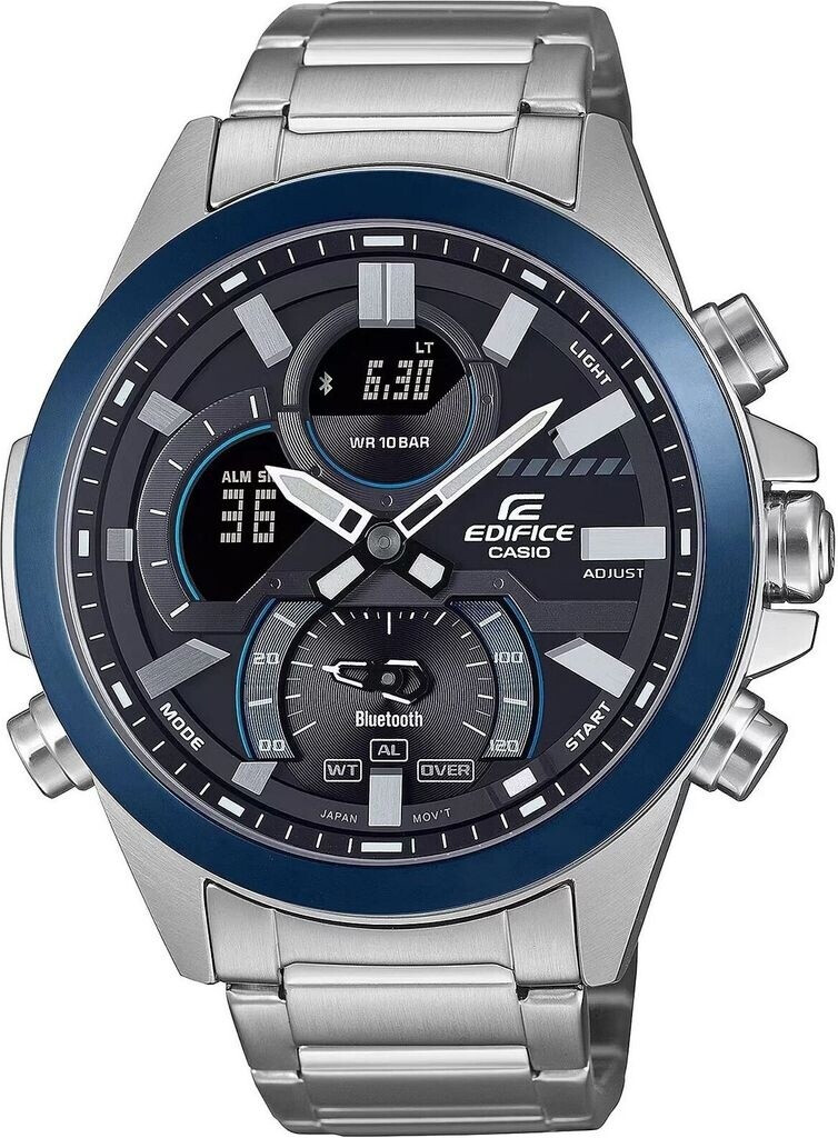 Casio Edifice ECB-30DB-1A Silber Schwarz, Herrenuhr Bluetooth Chronograph Edelstahl Wasserdicht 10 Bar OVP | Zustand: Wie Neu