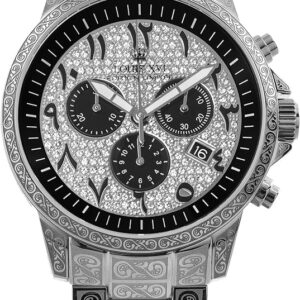 Louis XVI Palais Royale 1097-1 Silber, Herrenuhr, Chronograph, Edelstahl, Zifferblatt mit Steinen, OVP | Zustand: Wie Neu