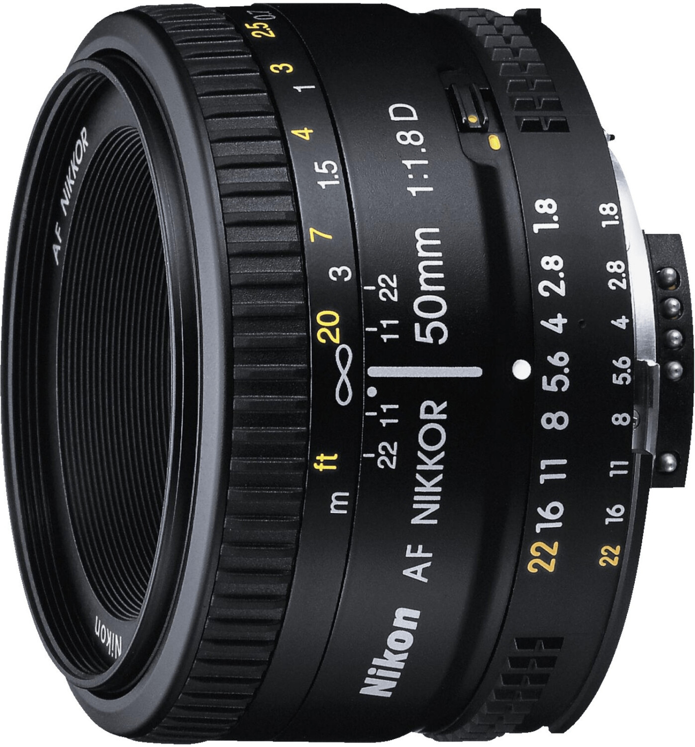 Nikon AF Nikkor 50mm f/1.8D schwarz, Kompaktes Standard-Festbrennweiten-Objektiv mit Autofokus und Blendenring für FX und DX | Zustand: Sehr Gut