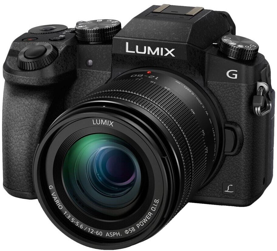 Panasonic Lumix G7 2015 Schwarz, 16 MP Micro Four Thirds, 4K Video, inkl. 14-42mm Objektiv, leichte Kratzer, Tragegurt MIT Ladegerät | Zustand: Gebraucht