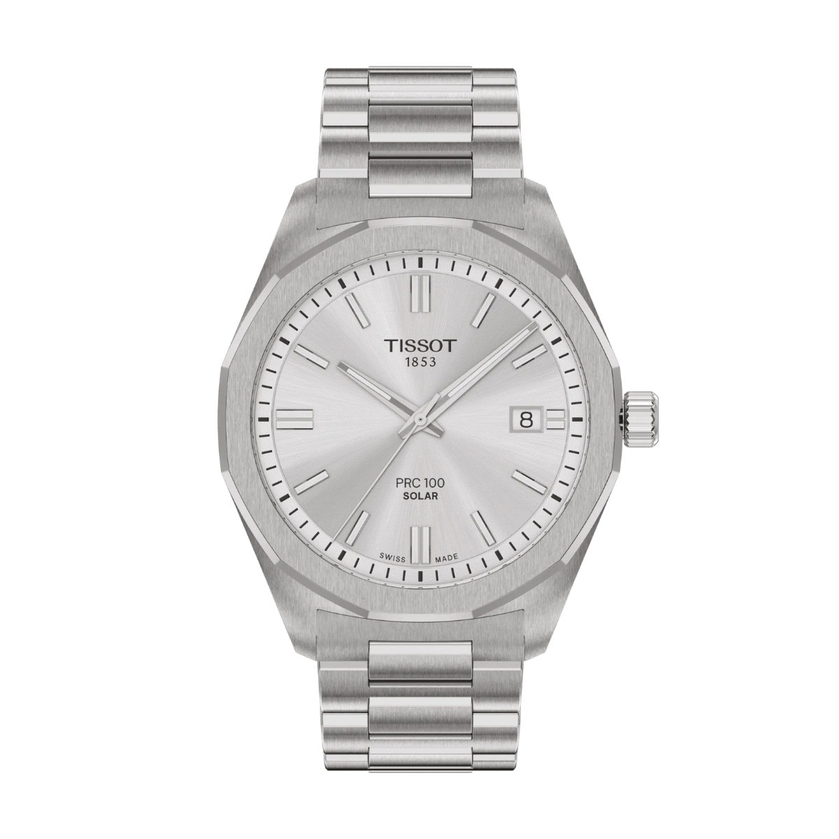 Tissot PRC 100 Solar 2025 Silber, 39mm Herrenuhr Quarz Solar Edelstahl Saphirglas bis 10 bar wasserdicht | Zustand: Sehr Gut