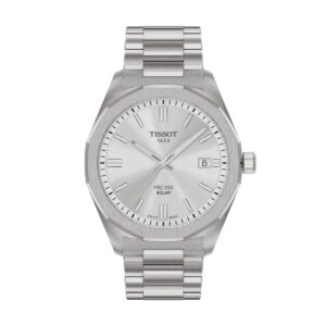 Tissot PRC 100 Solar 2025 Silber, 39mm Herrenuhr Quarz Solar Edelstahl Saphirglas bis 10 bar wasserdicht | Zustand: Sehr Gut