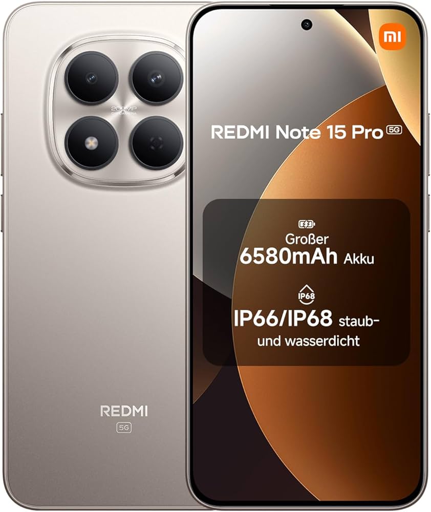 Xiaomi Redmi Note 15 Pro+ 5G 512GB, Smartphone, 512 GB Speicher, 5G-fähig, starker Akku, hochauflösende Kamera, modernes Design | SimLock: Frei | Zustand: Gut | Farbe: schwarz | Akku: 94%