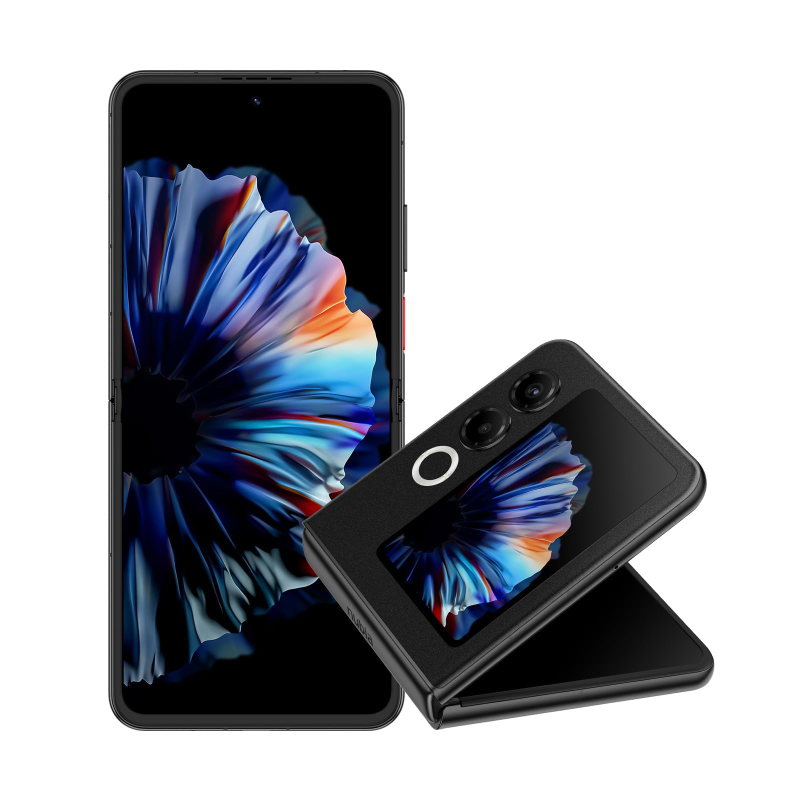 ZTE Nubia Flip 2 (2025), Faltbares 5G-Smartphone mit 6,9-Zoll-AMOLED-Display, 256GB Speicher und 50-MP-Kamera. | SimLock: Frei | Zustand: Neu | Farbe: schwarz | Akku: 100%