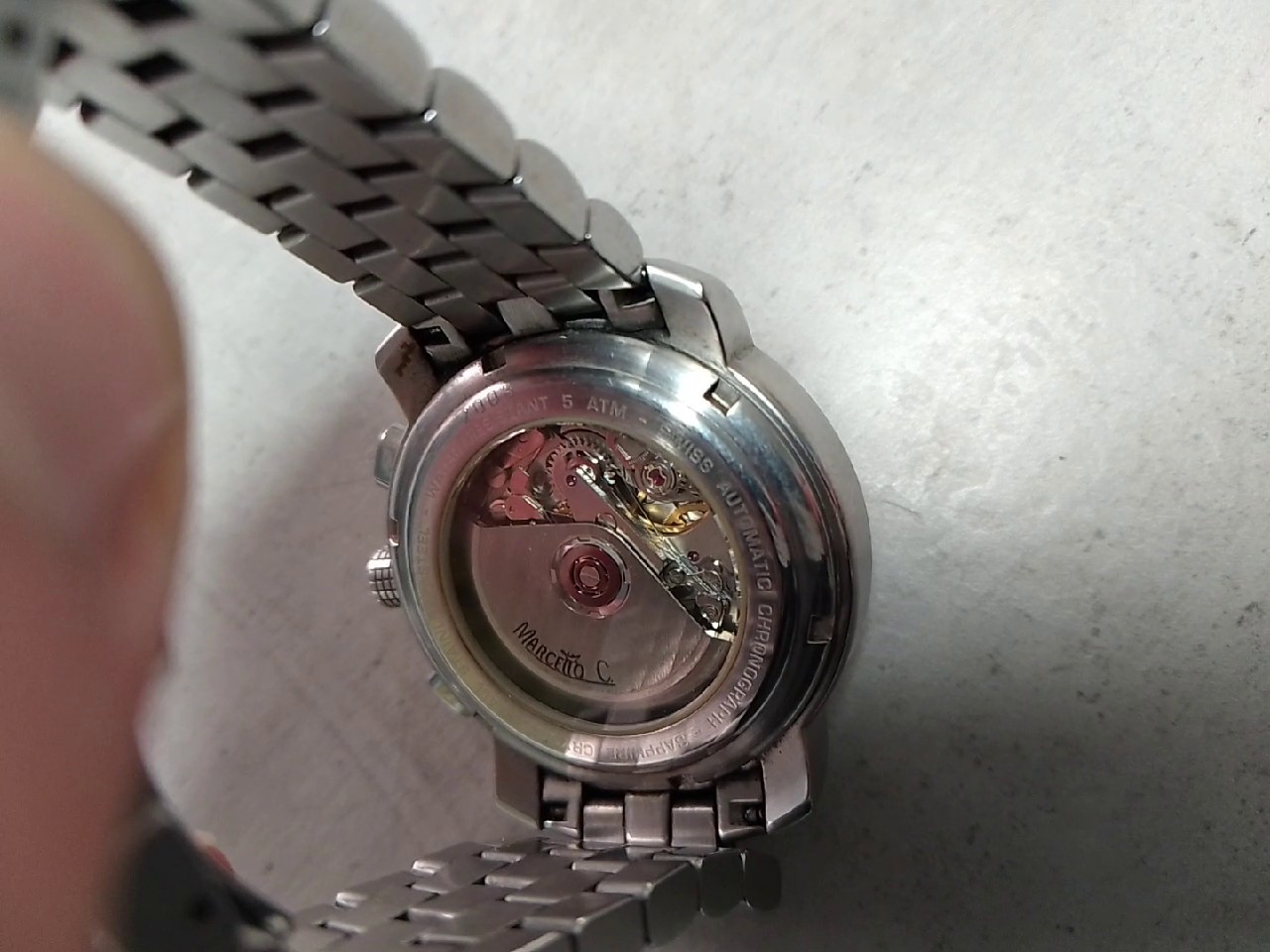 Marcello C. Automatic Chronograph nero , Zustand: Gut | Farbe: silber – Bild 3