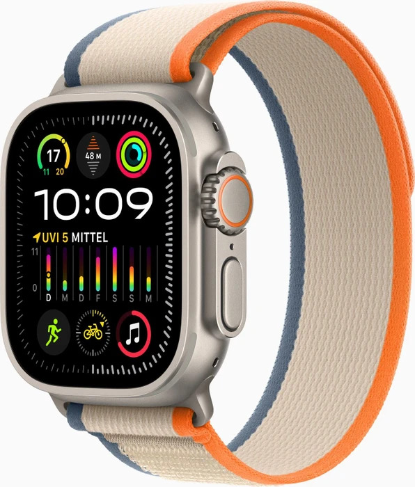 Apple Watch Ultra 2 Titan Orange/Beige, 49mm Gehäuse, Trail Loop Armband S | M, GPS + Cellular, inklusive Originalverpackung | Zustand: Wie Neu | Farbe: schwarz