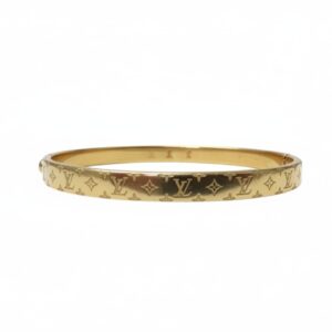 Louis Vuitton Nanogram Armreif Gold Größe S M1029M, Metall mit Gold-Finish, Monogram-Gravur, Zubehör: Box, Rechnung, Staubbeutel | Zustand: Sehr Gut | Farbe: gelb