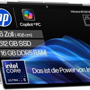 HP OmniBook X Flip 16 Meteorsilber 16-ar0903ng, 16-ar0903ng, 16 Zoll 3K Touchscreen, AMD Ryzen AI 5, 16GB RAM, 512GB SSD, Windows 11 Home | Zustand: Sehr Gut