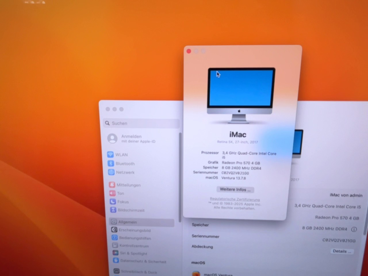 Apple iMac 27" Retina 5K 2017, 3,4 GHz i5, 8 GB RAM, Radeon Pro 570 | Zustand: Gut – Bild 3