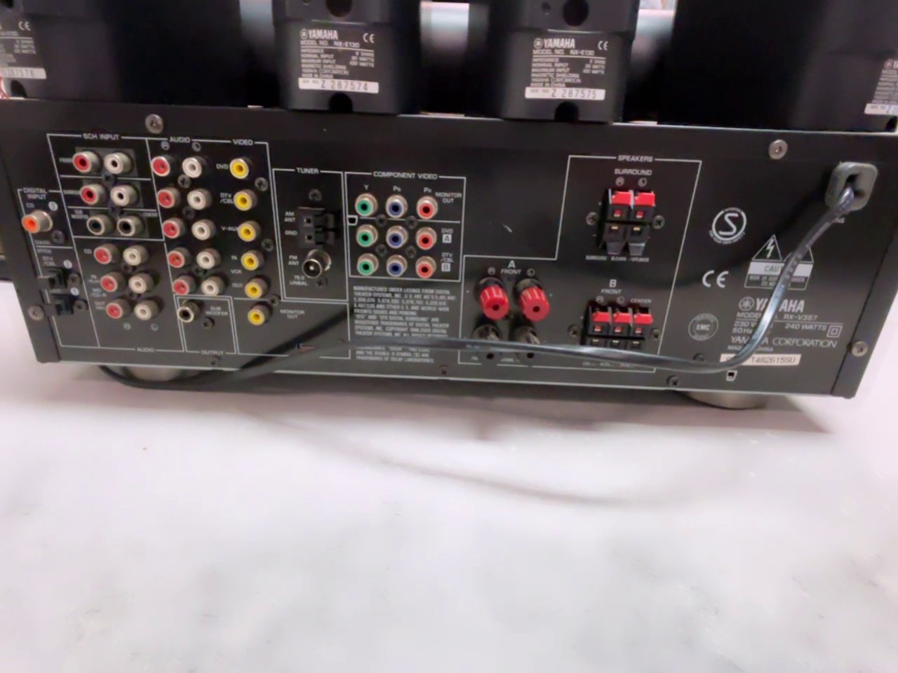 Yamaha RX-V357 Schwarz, 5.1 AV-Receiver, Surround-Sound, Dolby Digital, DTS, Fernbedienung, Lautsprecher-Set NX-E130 | Zustand: Gebraucht – Bild 5