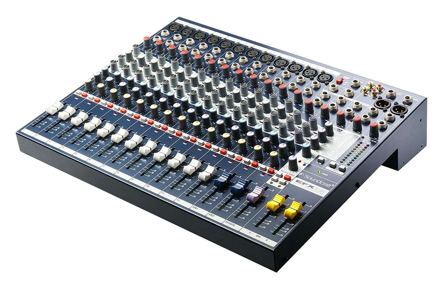 Soundcraft EFX12 Blau, 12-Kanal Analog-Mischpult mit integriertem 24-Bit Lexicon Effektprozessor und 32 Effekt-Presets | Zustand: Sehr Gut