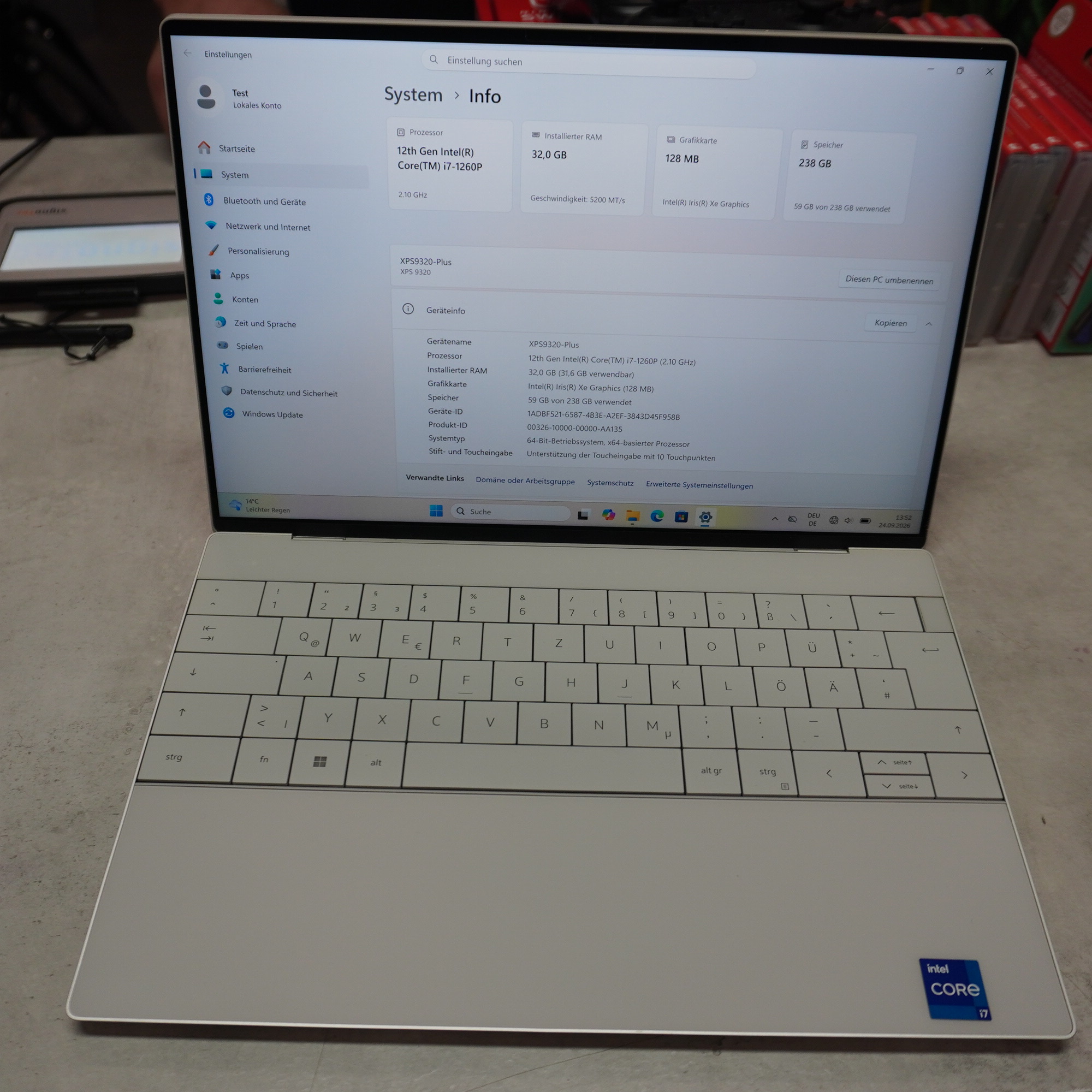 Dell XPS 13 Plus (9320) 2022, Intel Core i7-1260P, 32 GB RAM, 256 GB SSD, Intel Iris Xe, Windows 11 | Zustand: Sehr Gut – Bild 2
