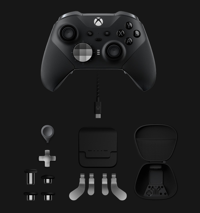 Microsoft Xbox Elite Series 2 Controller Schwarz, Kabelloser Profi-Controller für Xbox Series X|S, Xbox One und PC mit Transporttasche und Zubehör | Zustand: Sehr Gut – Bild 2