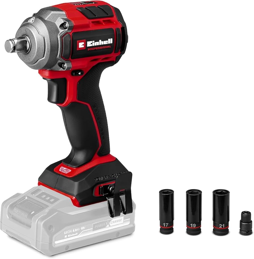 Einhell TE-CW 18 Li BL Solo rot schwarz, Akku-Schlagschrauber 18V Power X-Change bürstenlos o. Akku | Zustand: Neu – Bild 3