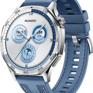 Huawei Watch GT 5 46mm Blau 2024, Smartwatch, 1,43 Zoll AMOLED, EdelstahLadegerätehäuse, blaues Gewebearmband, GPS, Bluetooth, OVP | Zustand: Wie Neu