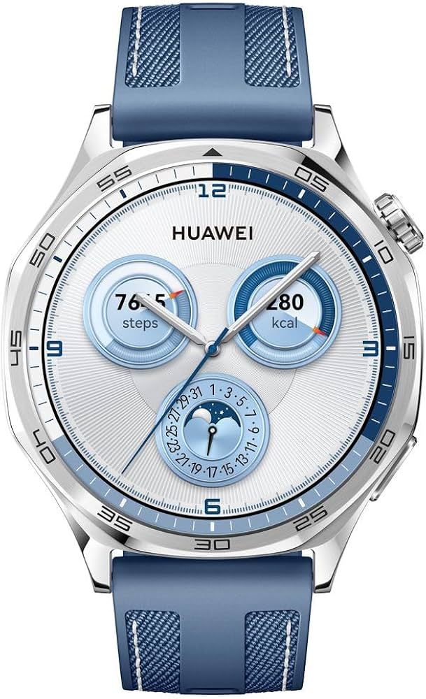Huawei Watch GT 5 46mm Blau 2024, Smartwatch, 1,43 Zoll AMOLED, EdelstahLadegerätehäuse, blaues Gewebearmband, GPS, Bluetooth, OVP | Zustand: Wie Neu – Bild 3