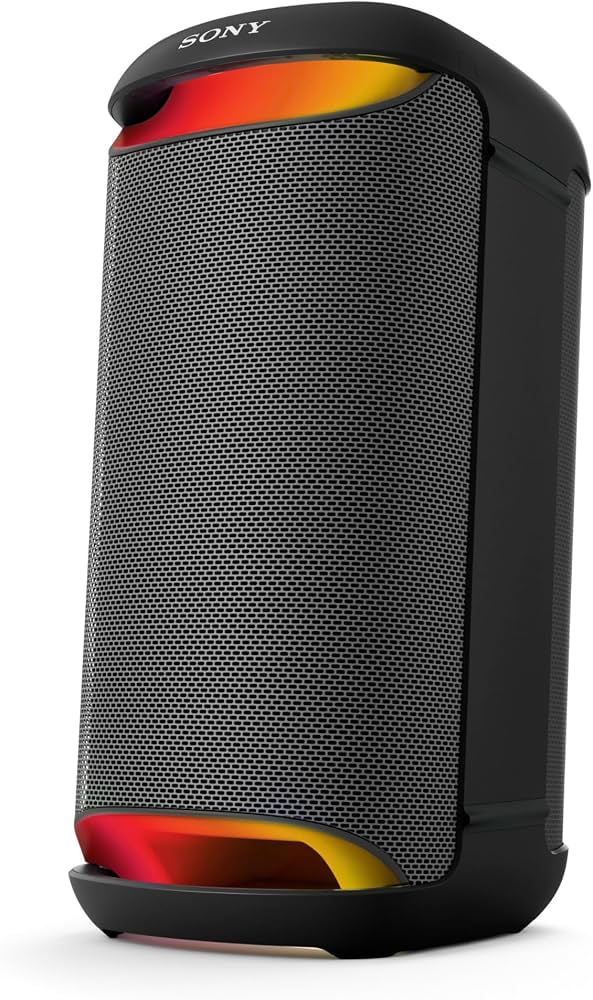Sony SRS-XV500 Schwarz, Tragbarer Bluetooth Partylautsprecher mit starkem Bass, integrierter LED-Beleuchtung, bis zu 25 Stunden Akkulaufzeit, Mikrofon- | Gitarreneingang und spritzwassergeschütztem Gehäuse nach IPX4 | Zustand: Gut