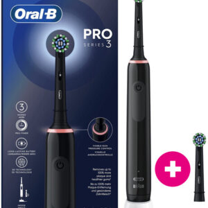 Oral-B Pro 3 3000 Schwarz, Elektrische Zahnbürste, CrossAction, OVP, 3 Reinigungsmodi, 360° Andruckkontrolle, Timer | Zustand: Neu