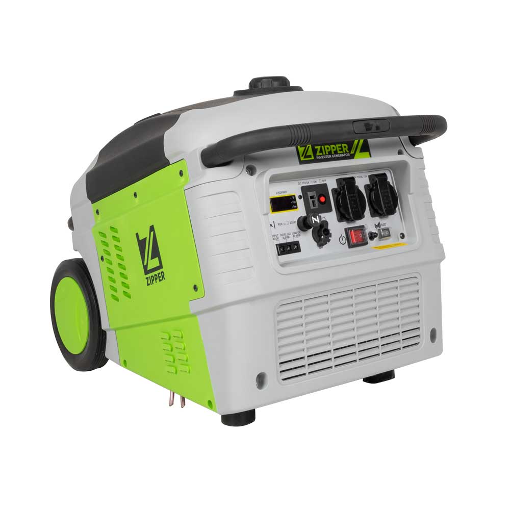 Zipper ZI-STE3000IV Grau Grün, Mobiler Inverter-Stromerzeuger mit 4-Takt-Benzinmotor, 3 kW max. Leistung, 10-L-Tank und Transporträdern | Zustand: Gut – Bild 6