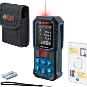 Bosch Professional GLM 50-27 C, blau/schwarz, Laser-Entfernungsmesser bis 50m mit Bluetooth, Farbdisplay, Tasche, OVP | Zustand: Neu