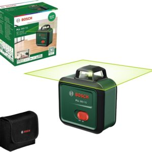 Bosch PLL 360-1G, Grüner 360-Grad-Linienlaser mit Tasche und integriertem Akku, ideal für präzises Ausrichten im Raum | Zustand: Neu