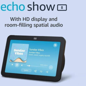 Amazon Echo Show 8 3. Gen. Anthrazit, Smart Display mit 8 Zoll HD-Touchscreen, Alexa-Sprachsteuerung, 3D-Audio und 13-MP-Kamera, inkl. Ladegerät | Zustand: Gut