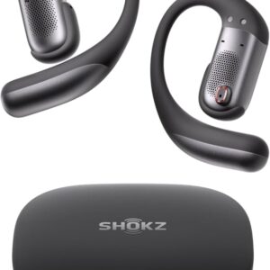 Shokz OpenFit Pro schwarz, Kabellose Open-Ear-Kopfhörer mit Ohrbügeln, Ladecase, SuperBoost-Klang und Geräuschreduzierung | Zustand: Gut