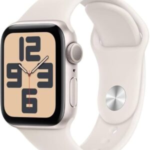 Apple Watch SE 2 (2022) Silber, Smartwatch, Aluminiumgehäuse, mit Sportarmband, inklusive Ladekabel und originalem Zubehör | Zustand: Sehr Gut