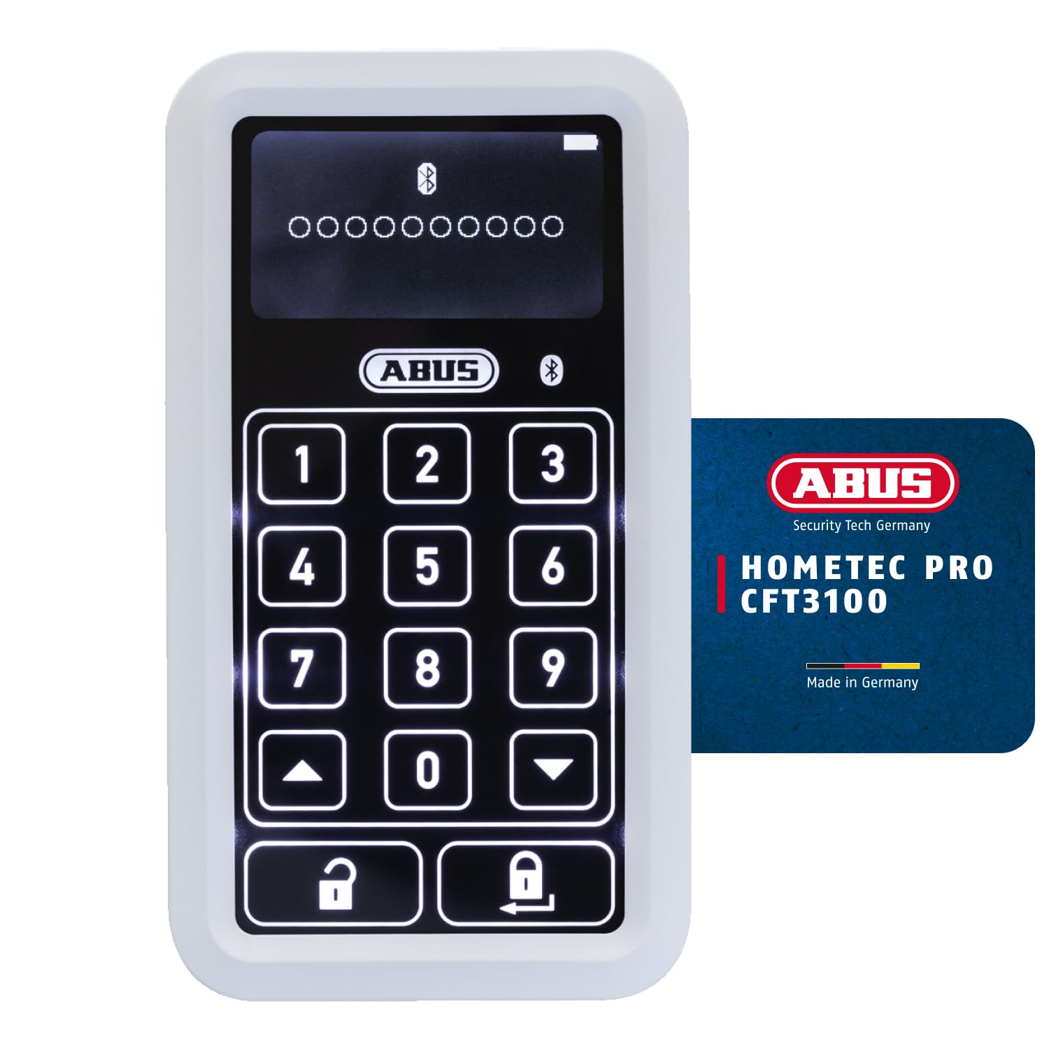 ABUS HomeTec Pro CFT3100 Weiß, Bluetooth-Tastatur, beleuchtetes Touch-Display, kabellose Montage, ovp | Zustand: Neu