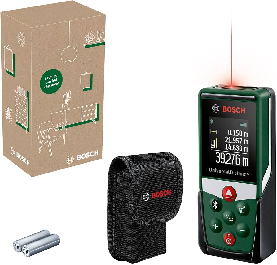 Bosch UniversalDistance 40C Schwarz Grün, Digitaler Laser-Entfernungsmesser mit Bluetooth, bis 40m Reichweite, inkl. Tasche und OVP | Zustand: Neu