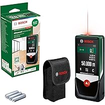 Bosch AdvancedDistance 50C Schwarz Grün, Digitaler Laser-Entfernungsmesser bis 50m, Farb-Touchscreen, Bluetooth und Schutztasche | Zustand: Neu