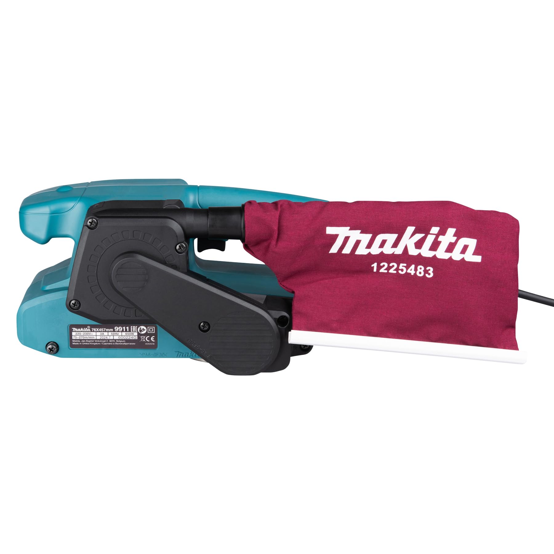 Makita 9911 Bandschleifer, Elektronischer Bandschleifer mit 650 W, SchleiFernbedienungand 76x457 mm, regulierbare Bandgeschwindigkeit und Staubabsaugung, ovp | Zustand: Neu